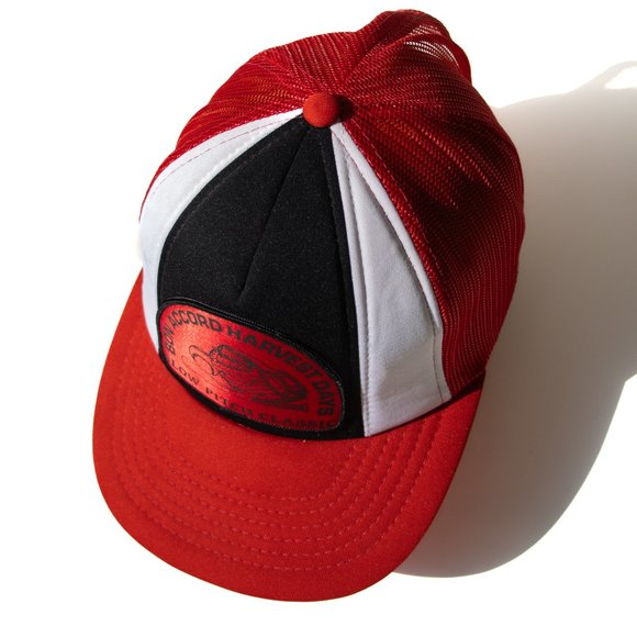 Vintage Snapback Softball Hat Cap Mesh Slowpitch 80's Red White Black - Picture 3 of 12